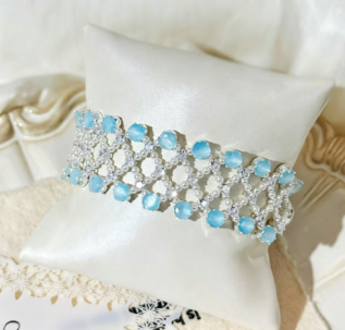 Yunsha Tea Mist DIY Bracelet Making Kit | Blue Zircon Pearl Jewelry Supplies